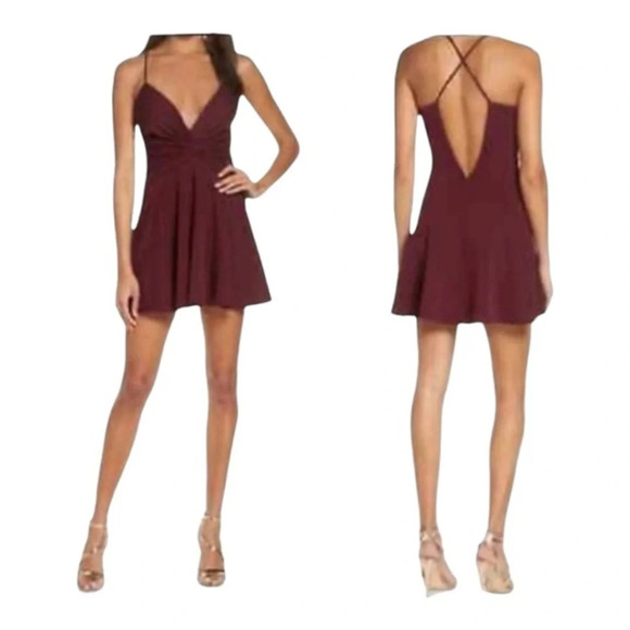 Katie May Baby Girl Burgundy Sangria Mini Skater Dress NWOT